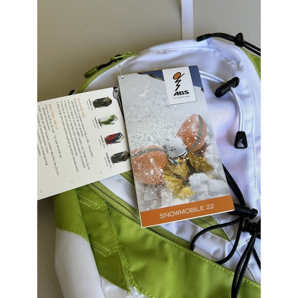 NWT ABS Snowmobile 22 Zip-off Bag For Base Unit Backpack White And Green - Picture 6 of 11